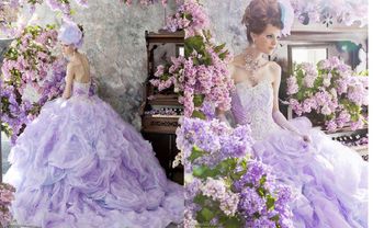 Váy cưới đẹp màu tím cúp ngực sang trọng - Blog Marry
