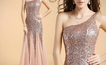 Váy phù dâu màu hồng sequin lấp lánh - Blog Marry