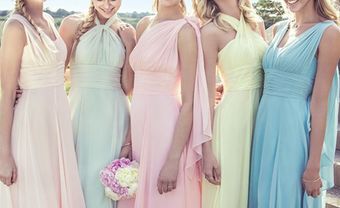 Váy phụ dâu dáng dài nhiều kiểu, sắc màu pastel ngọt ngào - Blog Marry