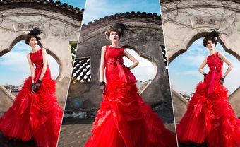 Huyền bí và sang trọng với váy cưới đỏ rực rỡ - Blog Marry