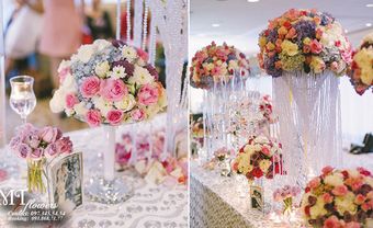 Tiệc cưới sang trọng tuyệt vời với sắc trắng, hồng, tím  - Blog Marry