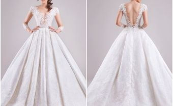 Váy cưới đẹp phối ren hoa, lưng xẻ sâu quyến rũ - Blog Marry