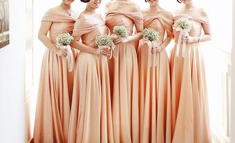 Đầm phụ dâu màu cam pastel chất liệu chiffon mềm mại - Blog Marry