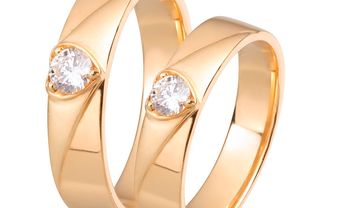 Nhẫn cưới vàng cổ điển mặt nhẫn hình trái tim đính kim cương - Blog Marry