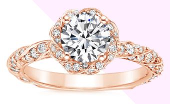 Nhẫn đính hôn vàng hồng đính kim cương lộng lẫy - Blog Marry