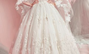 Váy cưới công chúa tuyệt đẹp kết ren hoa nổi - Blog Marry