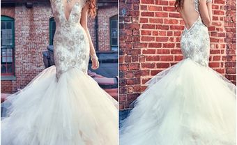 Váy cưới đuôi cá kết hạt đá, lưng trần gợi cảm - Blog Marry