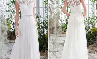 Váy cưới đẹp dáng suôn lưng áo phối ren gợi cảm - Blog Marry