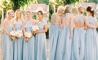 Đầm phụ dâu đẹp màu xanh "biến hóa" nhiều kiểu dáng - Blog Marry