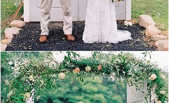 Cổng hoa cưới phong cách vintage ghép từ cánh cửa kết hoa tươi - Blog Marry