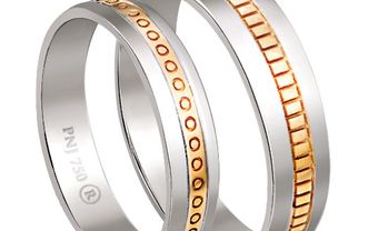 Nhẫn cưới vàng trắng phối họa tiết trang trí vàng tây độc đáo - Blog Marry