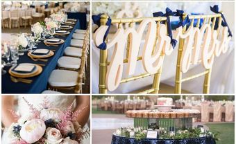 Theme cưới đẹp màu xanh navy phối vàng đồng sang trọng - Blog Marry