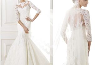Váy cưới đẹp và thanh lịch dáng đuôi cá, tay áo phối ren - Blog Marry