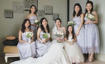 Đầm phụ dâu cúp ngực chất ren màu tím pastel nhẹ nhàng - Blog Marry