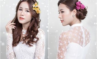 4 kiểu tóc cô dâu kết hoa tươi đơn giản để mặc áo dài cưới - Blog Marry