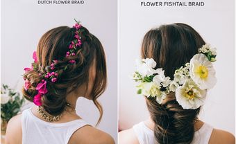 Hướng dẫn thực hiện 2 kiểu tóc cô dâu kết hoa nổi bật - Blog Marry