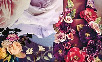 Bánh cưới đẹp phủ fondant pha màu nước và hoa tươi lạ mắt - Blog Marry