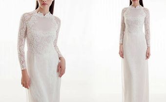 Áo dài cưới đẹp cách tân chất voan phối ren cầu kỳ - Blog Marry