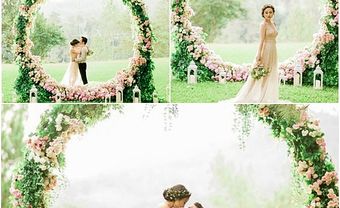 Cổng hoa cưới độc đáo là vòng tròn kết hoa phong cách cổ tích - Blog Marry