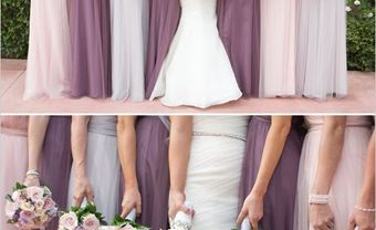 Đầm phụ dâu chất voan mềm mại tông tím đủ màu - Blog Marry