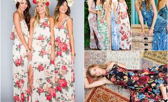 Chọn đầm phụ dâu họa tiết hoa cho tiệc cưới Xuân Hè rực rỡ - Blog Marry
