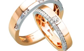 Nhẫn cưới vàng kết hợp vàng trắng mặt nhẫn đính kim cương - Blog Marry