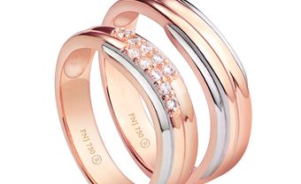 Nhẫn cưới vàng hồng bản nhẫn mảnh đan xen đính kim cương - Blog Marry