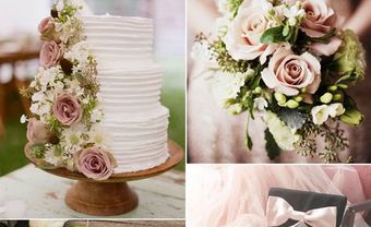 Lãng mạn với theme cưới đẹp kết hợp sắc hồng và xanh Greenery - Blog Marry