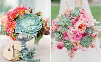Trang trí đám cưới mùa Xuân tươi mát cùng hoa sen đá - Blog Marry