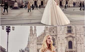 Váy cưới đẹp dáng xòe thêu ren nổi họa tiết hoa hồng - Blog Marry