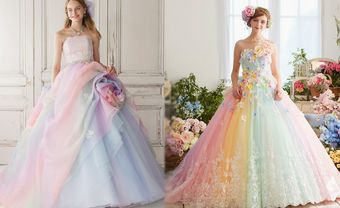 Váy cưới họa tiết hoa lá rực rỡ cho mùa Hè - Blog Marry