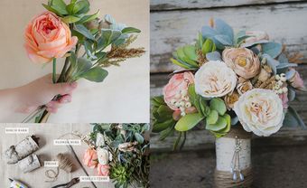 Cách bó hoa cầm tay cô dâu bằng hoa giả xinh như thật - Blog Marry