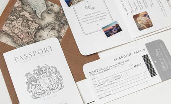 Thiệp cưới passport "độc lạ" cho cặp đôi yêu thích du lịch - Blog Marry