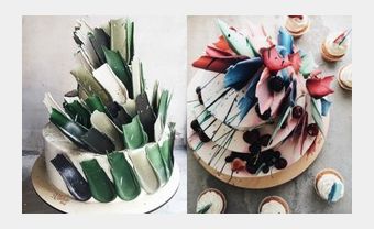 Bánh cưới Brushstroke khuấy đảo mùa cưới 2018 - Blog Marry