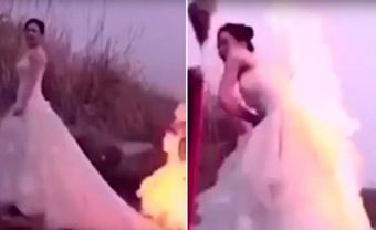 Cô dâu Trung Quốc suýt bị thiêu vì chụp ảnh nghệ thuật - Blog Marry