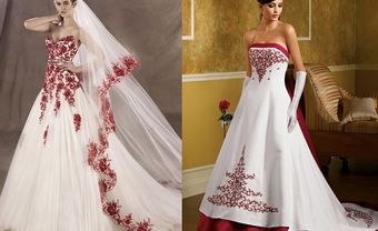 Gợi ý váy cưới tông trắng – đỏ cho cô dâu mùa Giáng sinh - Blog Marry