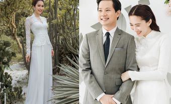 13 mẫu áo dài cưới màu trắng đẹp tinh khôi cho nàng dâu Việt - Blog Marry