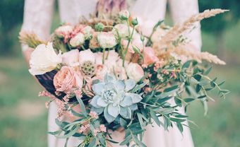Mê mẩn hoa cưới sen đá mộc mạc và hoang dại - Blog Marry