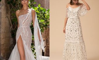 18 mẫu váy cưới lệch vai "chất" nhất mùa cưới 2018 - Blog Marry