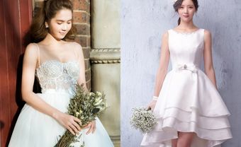 11 mẫu váy cưới ngắn Hàn Quốc đẹp dưới mọi góc nhìn - Blog Marry