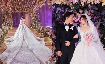 Đường Yên đẹp lộng lẫy với váy cưới dài hơn 4 mét trong ngày vui - Blog Marry