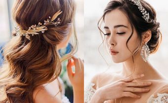 4 kiểu tóc cưới giúp cô gái "mặt xương" tự tin tỏa sáng - Blog Marry