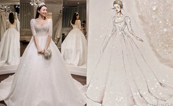 Chiếc váy cưới công chúa lộng lẫy bậc nhất của mỹ nhân "The Face" - Blog Marry