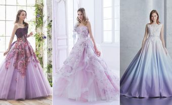 30 mẫu váy cưới màu tím cực lãng mạn cho những cô dâu hiện đại - Blog Marry