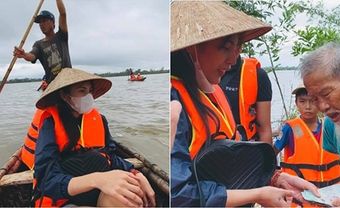Thuyền suýt bị lật khi đi cứu trợ, Thủy Tiên: Nếu không phát hiện sớm cả đoàn có lẽ chẳng đi về được nữa rồi - Blog Marry