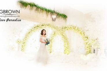 Trang trí cưới tone trắng-xanh - GBrown Flower - Hình 2