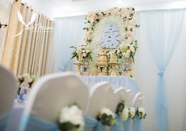TRANG TRÍ GIA TIÊN GÓI BABY BLUE BACKDROP HOA - Your Dreams Wedding &amp; Event - Hình 6