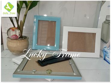 Bộ khung ảnh sinh nhật 13x18cm trắng xanh để bàn-treo tường - Khung hình May Mắn_Lucky Frame - Hình 4