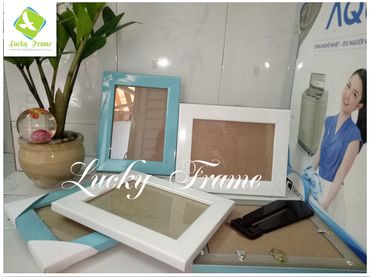 Bộ khung ảnh trắng hồng 13x18cm để bàn-treo tường - Khung hình May Mắn_Lucky Frame - Hình 1