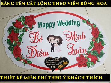 BẢNG TÊN CÔ DÂU CHÚ RỂ ĐÁM CƯỚI ĐẸP TREO TƯỜNG DÁN TƯỜNG TREO PHÔNG MÀN VẢI SÂN KHẤU | THIỆP CƯỚI THI THI CẦN THƠ - In Thiệp Cưới Giá Rẻ Đẹp uy tín Thi Thi Cần Thơ - Hình 22